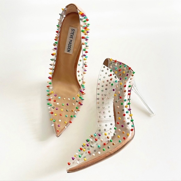 EUC Steve Madden Vala Multicolored Studded Stilettos Size 11 - Picture 4 of 14